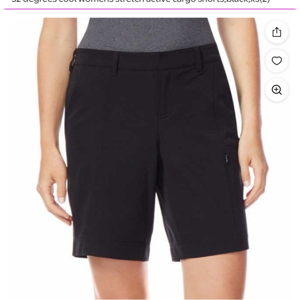 32° Women's Cargo Shorts Black Size L Activewear Stretch Quick-Dry